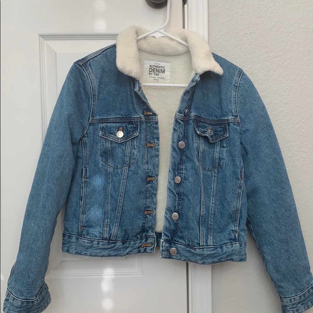 ZARA Sherpa Lined Jean Jacket
